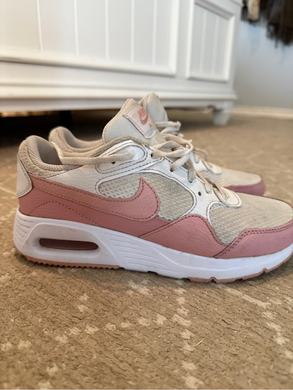 Nike Air Pink and Cream Low-Top Sneakers
